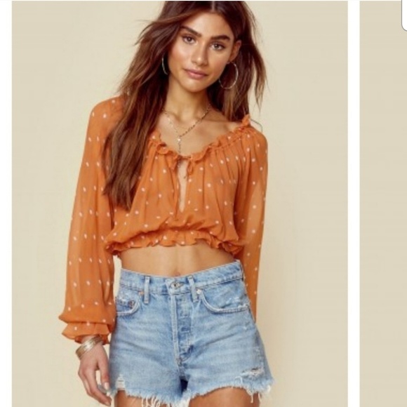 ❌SOLD❌ For Love and Lemons Polka Dot Blouse Top - Picture 6 of 8